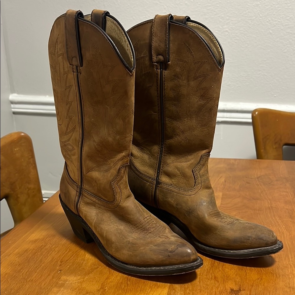 Tan Leather Cowboy Boots